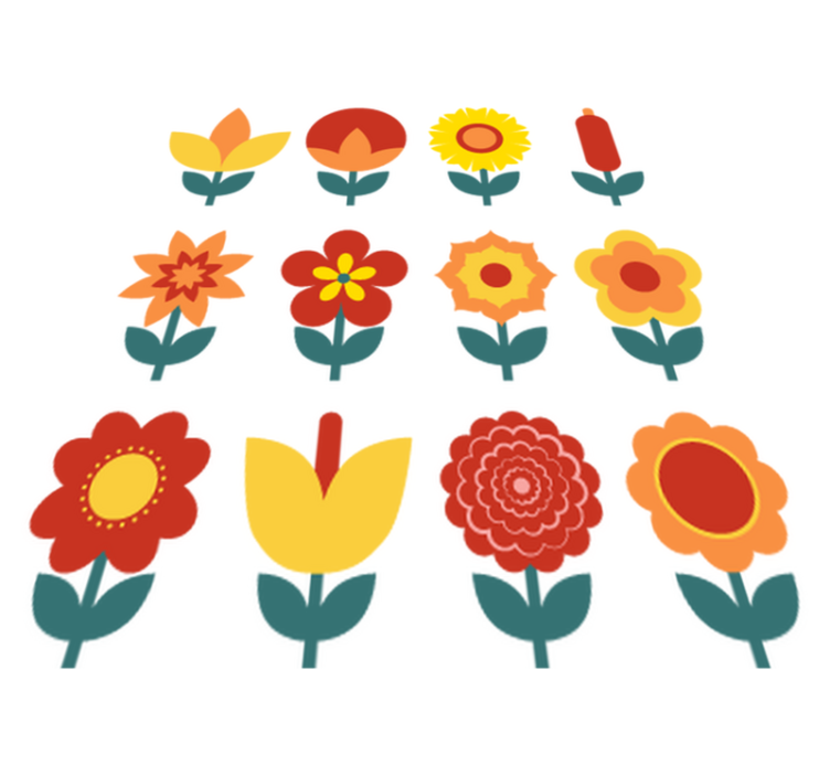 Flower vinyl rug summer flowers collection - TenStickers