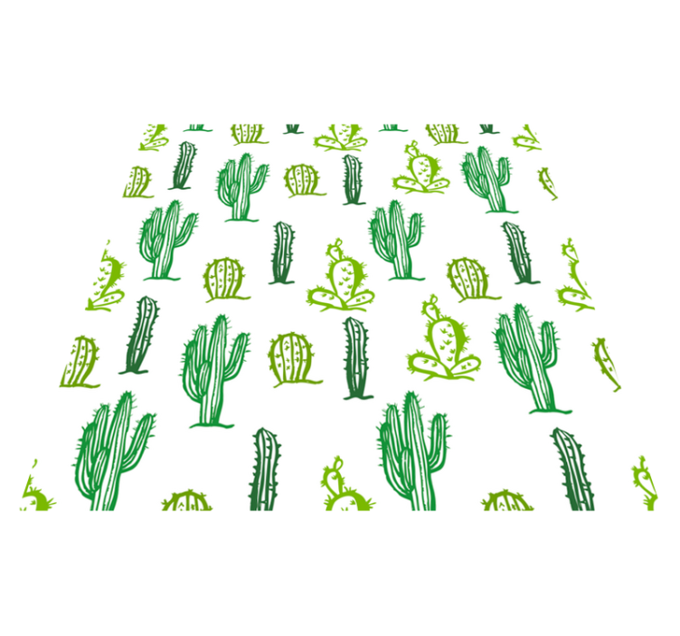 Flower vinyl rug in green cactus design - TenStickers