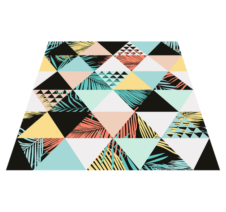 Flower vinyl rug tropical triangles - TenStickers