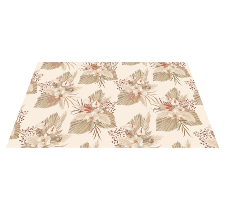 Beige dried flowers flower vinyl rug - TenStickers