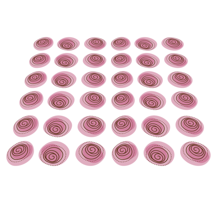 Pink floral ornament flower vinyl rug - TenStickers
