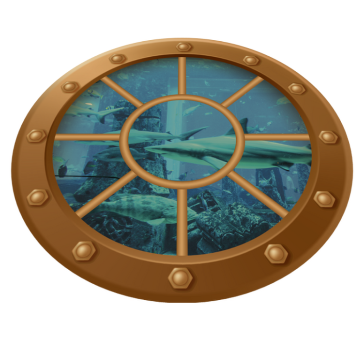 Flower vinyl rug underwater view portal - TenStickers
