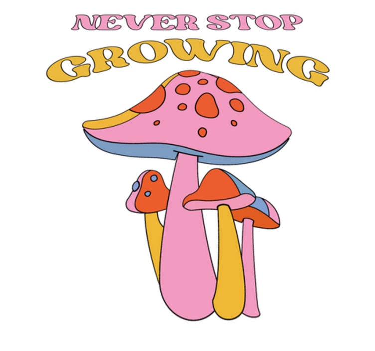 Flower vinyl rug playful fungi growth - TenStickers