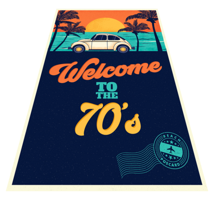 Vintage vinyl rug feel the vibe of the 70's - TenStickers