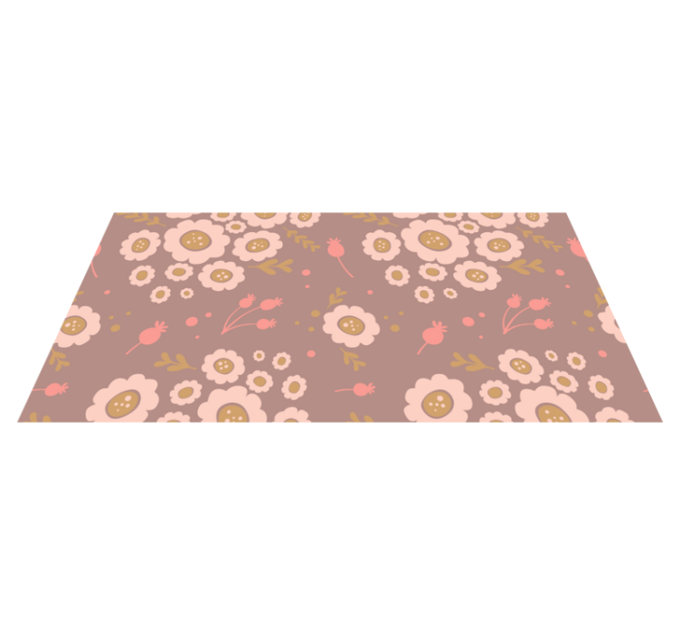 Flower vinyl rug with pastel colored design - TenStickers