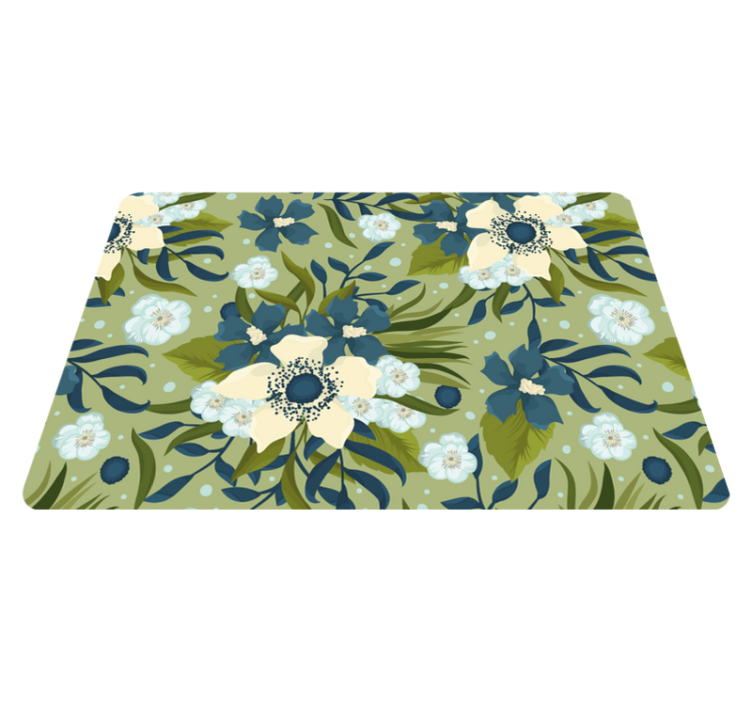 Flower vinyl rug with vibrant summer design - TenStickers