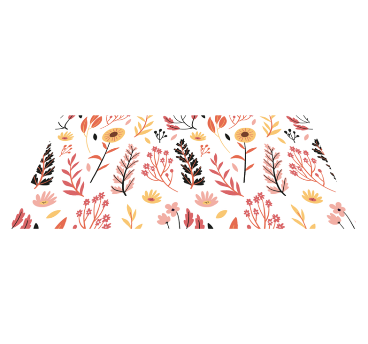 Colorful flowers on a white background flower vinyl rug - TenStickers