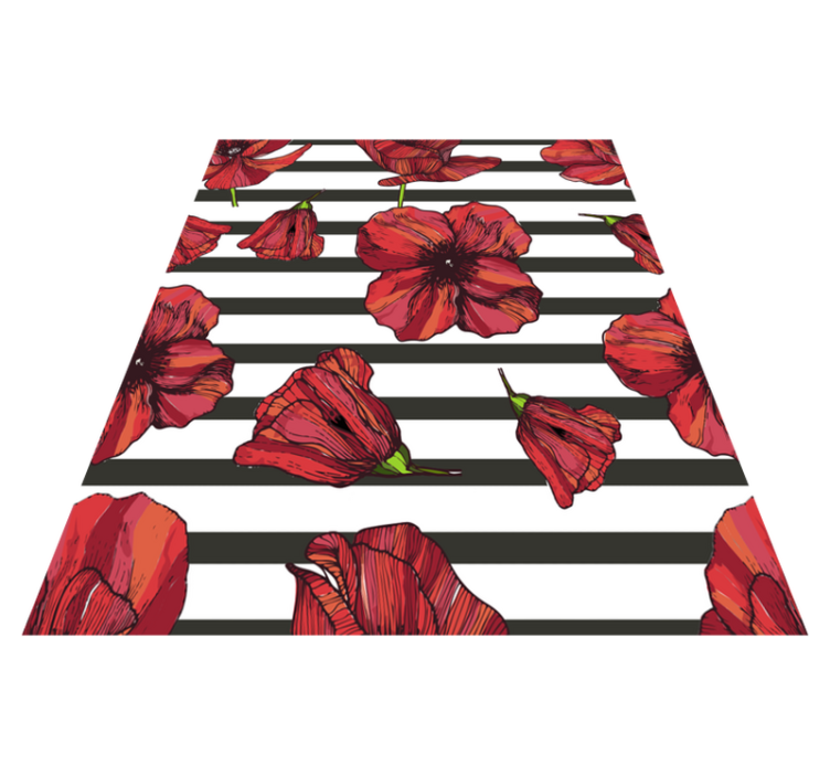 Flower vinyl rug polish poppy flowers - TenStickers