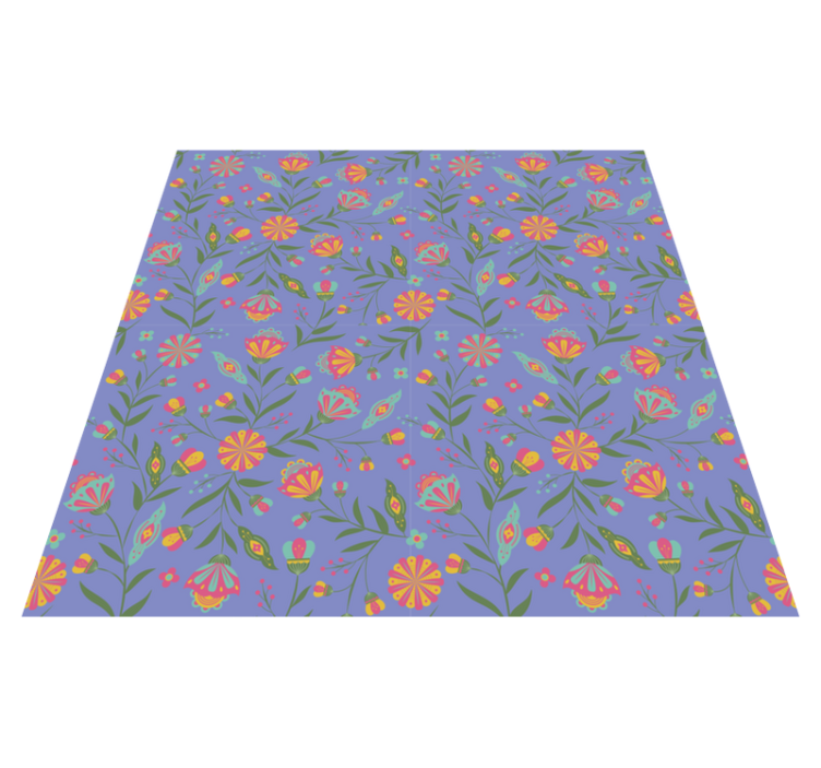 Flower vinyl rug with adorable kids design - TenStickers