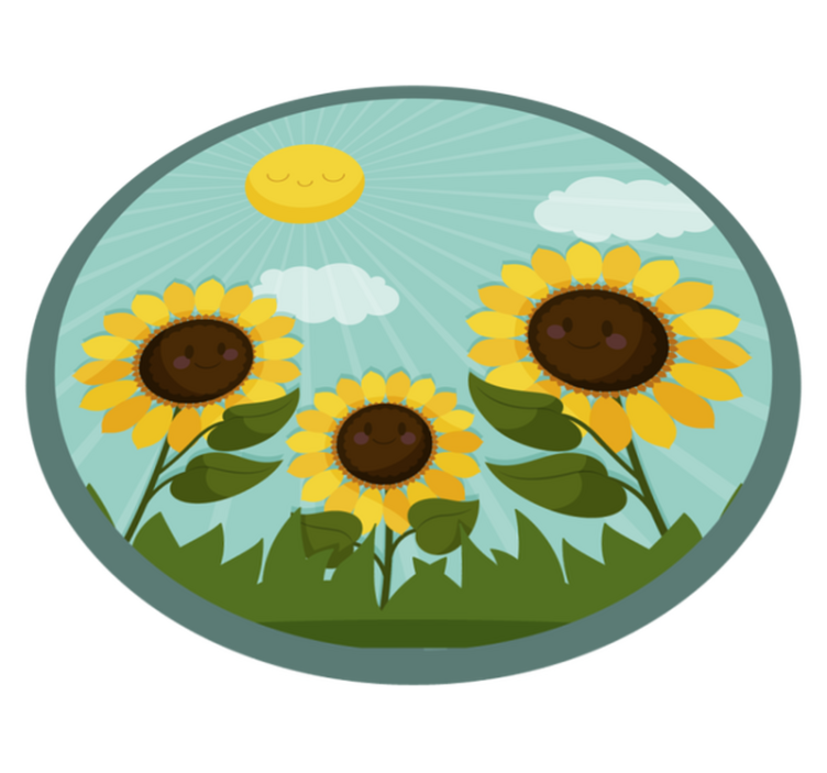 Flower vinyl rug flowers in the sun - TenStickers