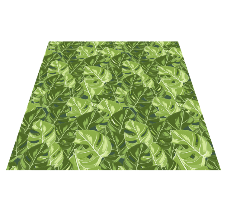Flower vinyl rug with monstera plant design - TenStickers