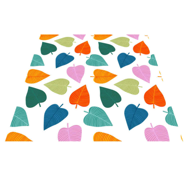 Flower vinyl rug with original colorful leaves - TenStickers