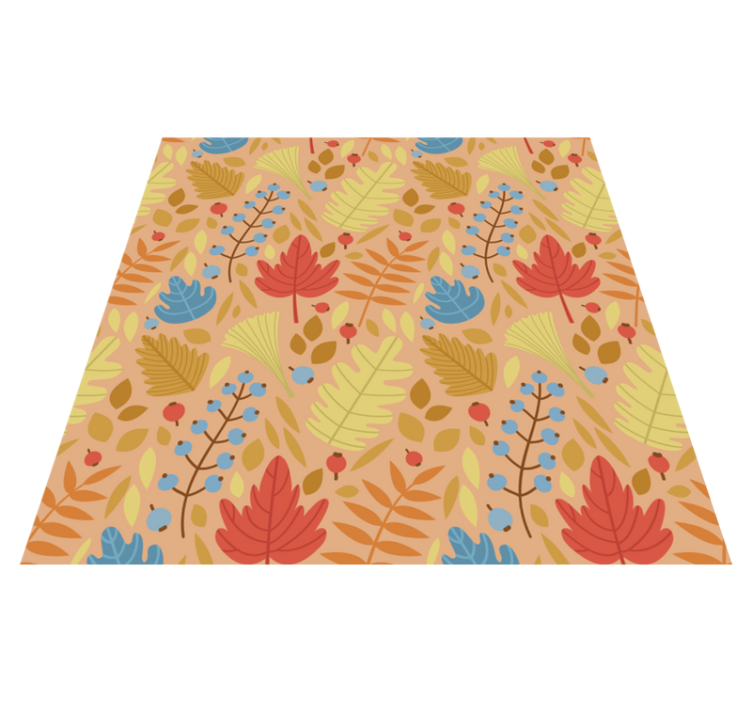 Flower vinyl rug cute autumn leaves design - TenStickers