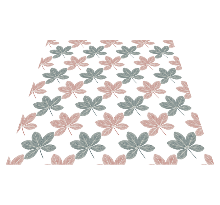 Flower vinyl rug with pink and blue leaves design - TenStickers