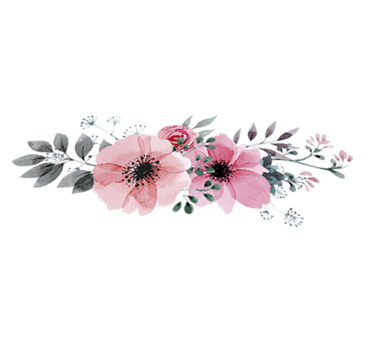Flower vinyl rug aquarella poppies - TenStickers