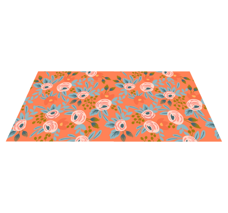 Flower vinyl rug watercolor roses design - TenStickers