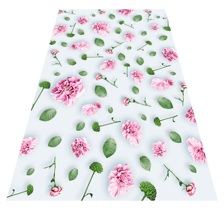 Flower vinyl rug with plants and flowers design - TenStickers