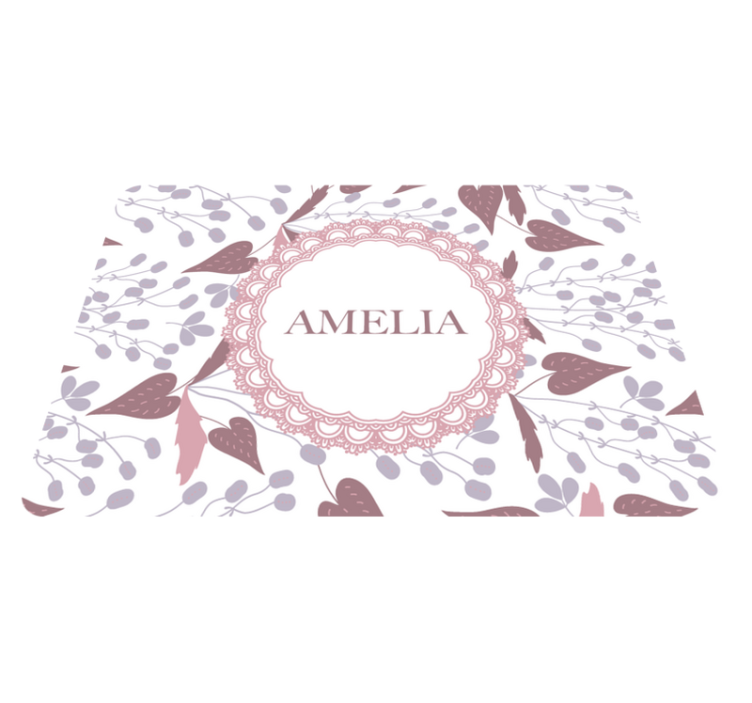 Flower vinyl rug with pastel vintage floral design - TenStickers