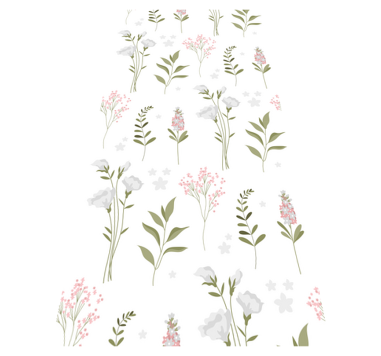 Flower vinyl rug with simple wildflower design - TenStickers