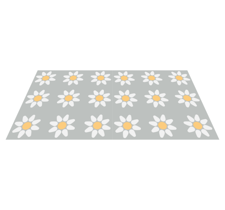 Flower vinyl rug with daisy design - TenStickers