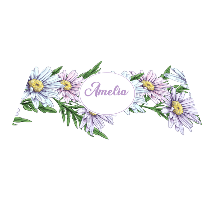 Flower vinyl rug with personalized daisy design - TenStickers