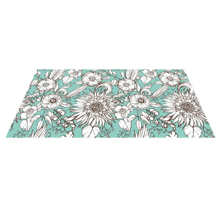 Flower vinyl rug with sunflower design - TenStickers
