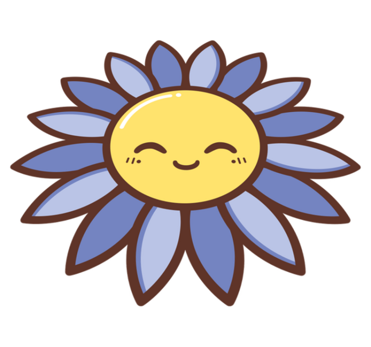 Flower vinyl rug silhouette happy purple flower - TenStickers