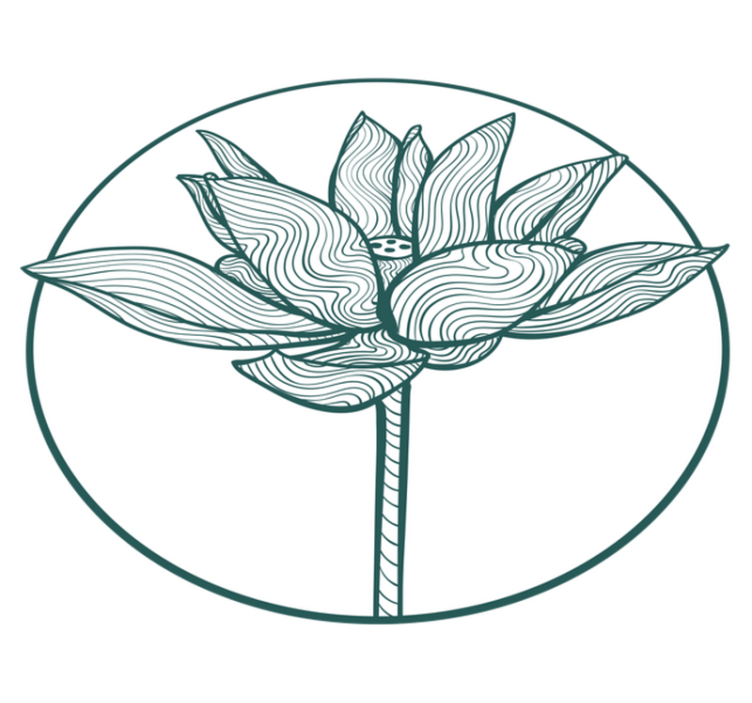 Flower vinyl rug with lotus flower blossom design - TenStickers