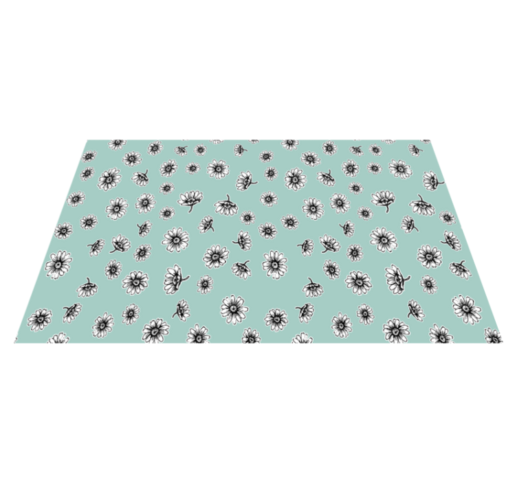 Flower vinyl rug with charming white daisies - TenStickers