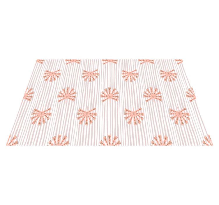 Flower vinyl rug in geometric pastel pink design - TenStickers