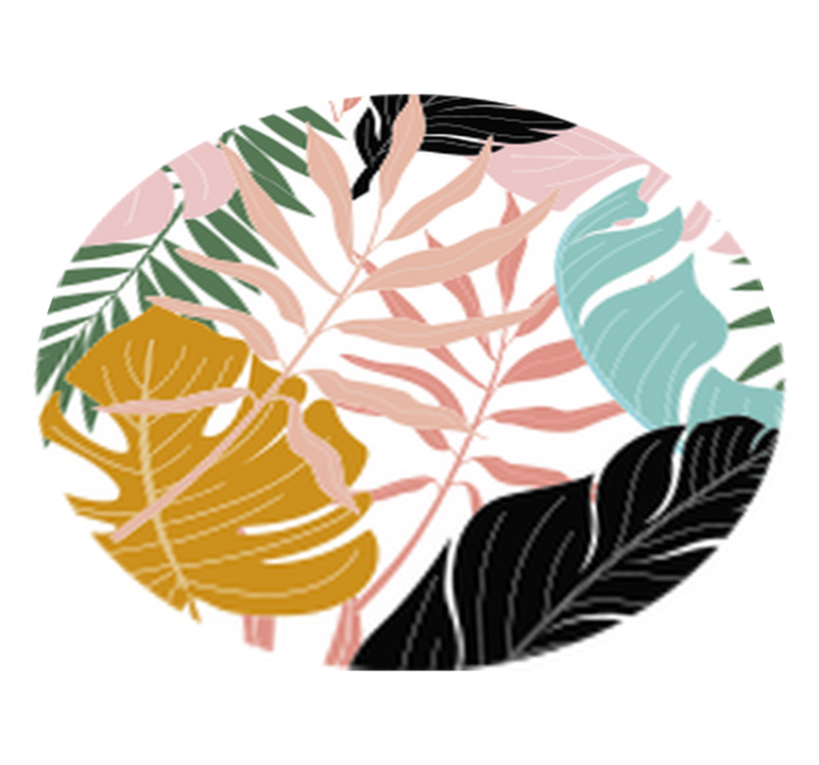 Flower vinyl rug colorful abstract floral design - TenStickers