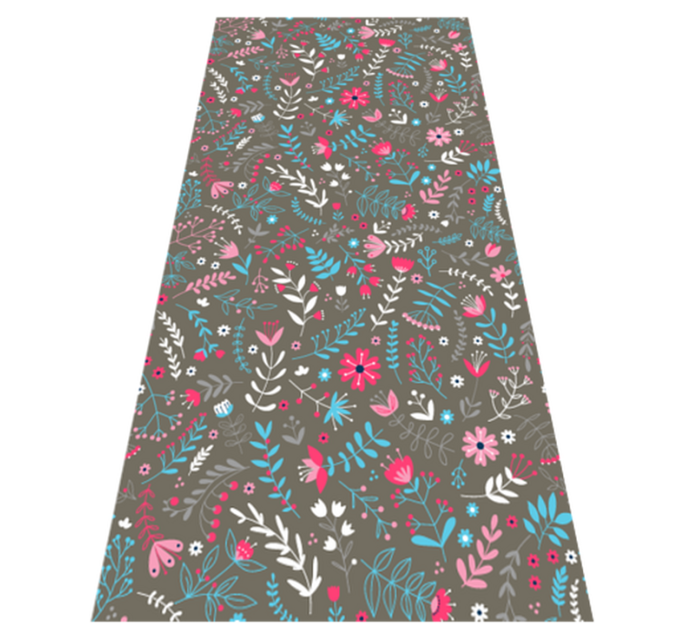 Flower vinyl rug with vibrant tiny floral design - TenStickers