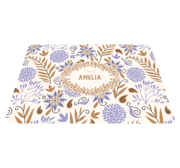 Flower vinyl rug with hand-painted vintage flowers - TenStickers
