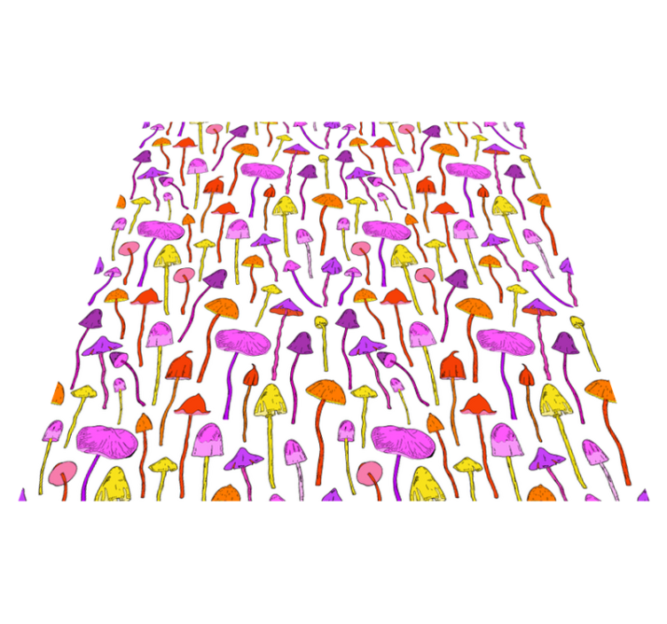 Dining room vinyl rug with psychedelic mushroom design - TenStickers