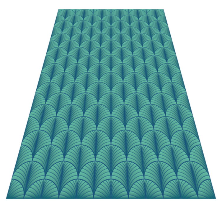 Dining room vinyl rug in blue green - TenStickers