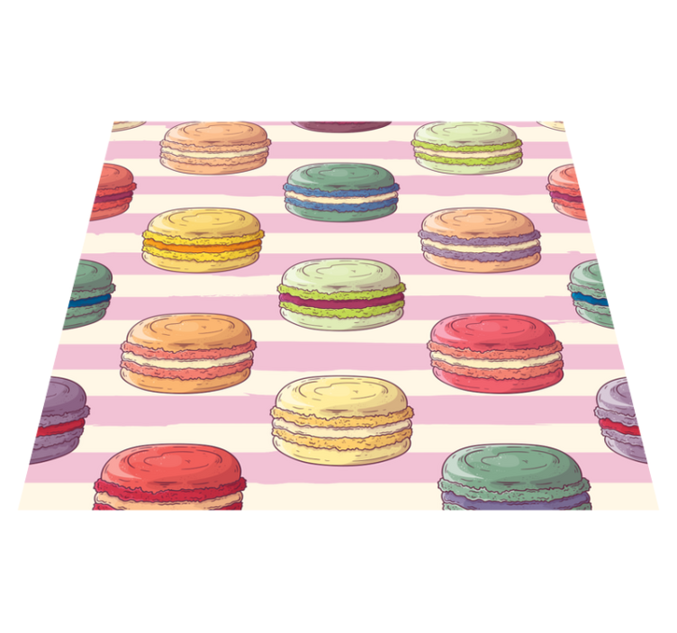 Kitchen vinyl rug retro macaroons design - TenStickers