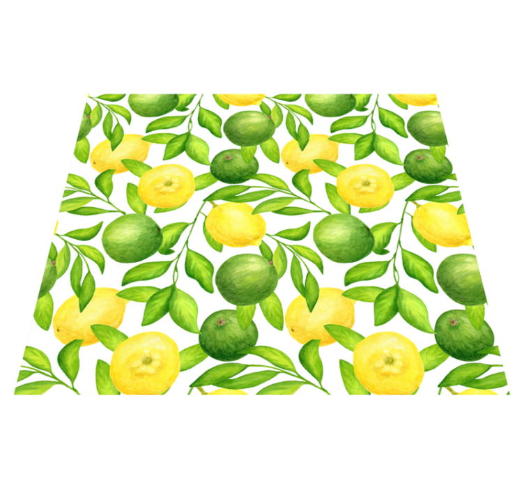 Kitchen vinyl rug lemons and limes design - TenStickers
