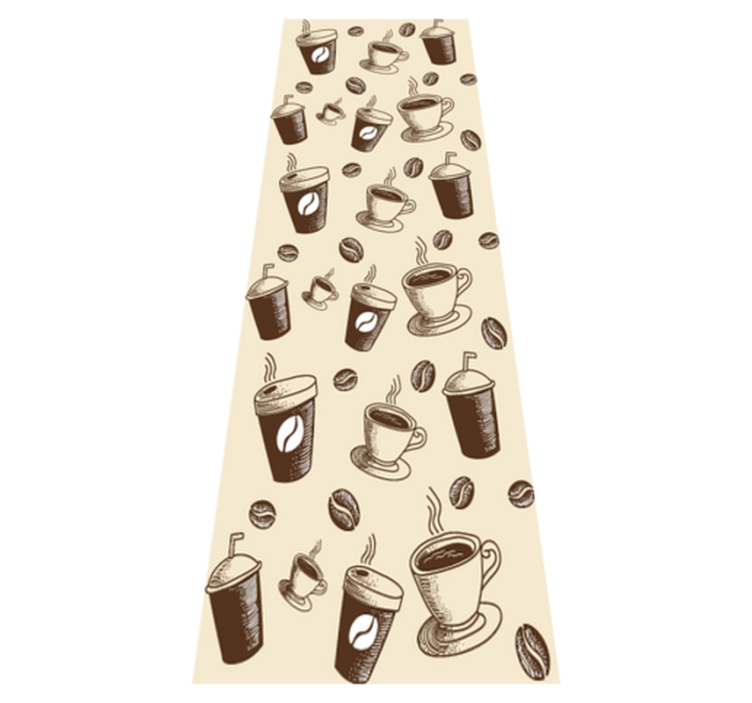 Kitchen vinyl rug with coffee mug bean pattern - TenStickers