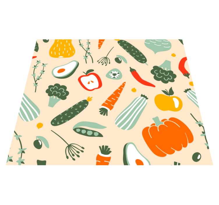 Kitchen vinyl rug in beige food pattern - TenStickers