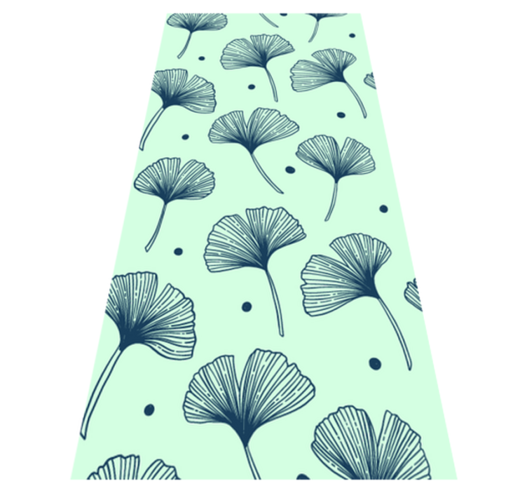 Kitchen vinyl rug in blue floral pattern - TenStickers