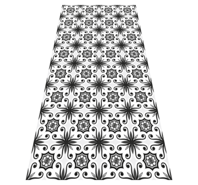 Vintage black tile kitchen vinyl rug - TenStickers