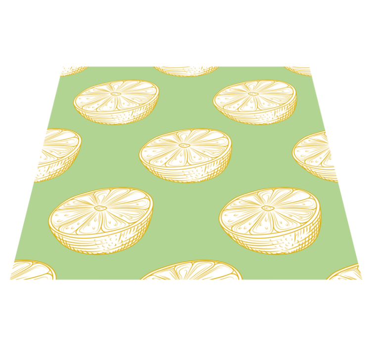 Kitchen vinyl rug hand-drawn lemon design - TenStickers