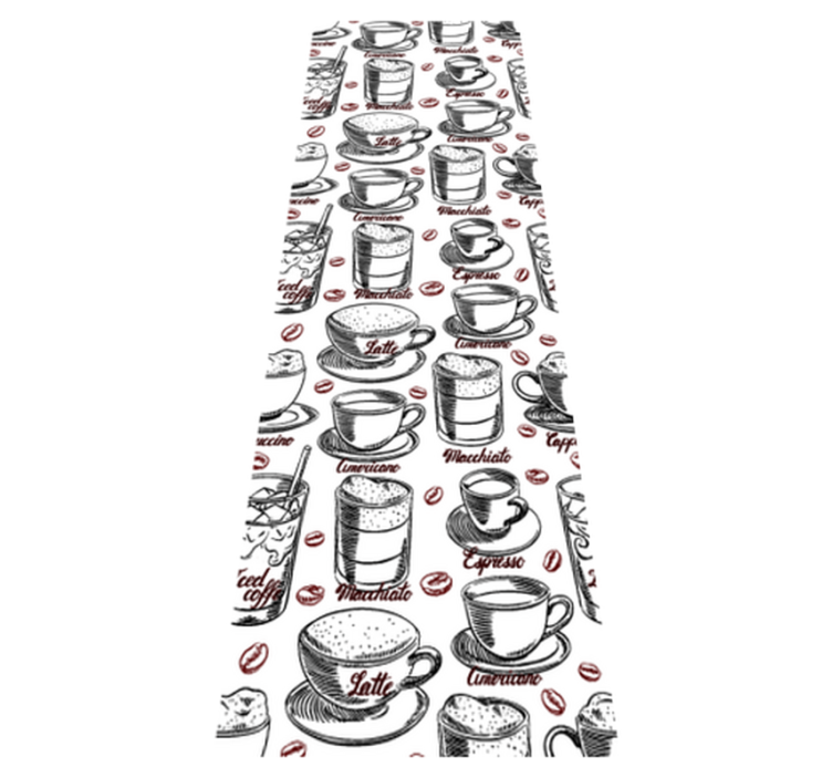 Coffee pattern kitchen vinyl rug - TenStickers