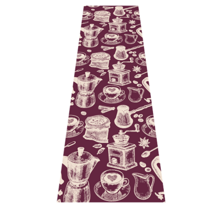 Kitchen vinyl rug coffee pattern design - TenStickers