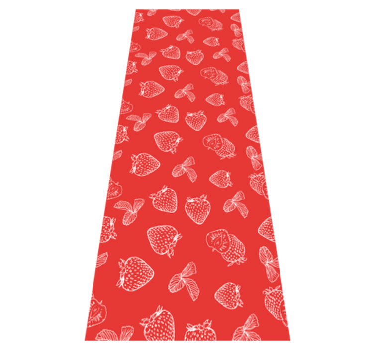 Kitchen vinyl rug seamless strawberry doodle pattern - TenStickers