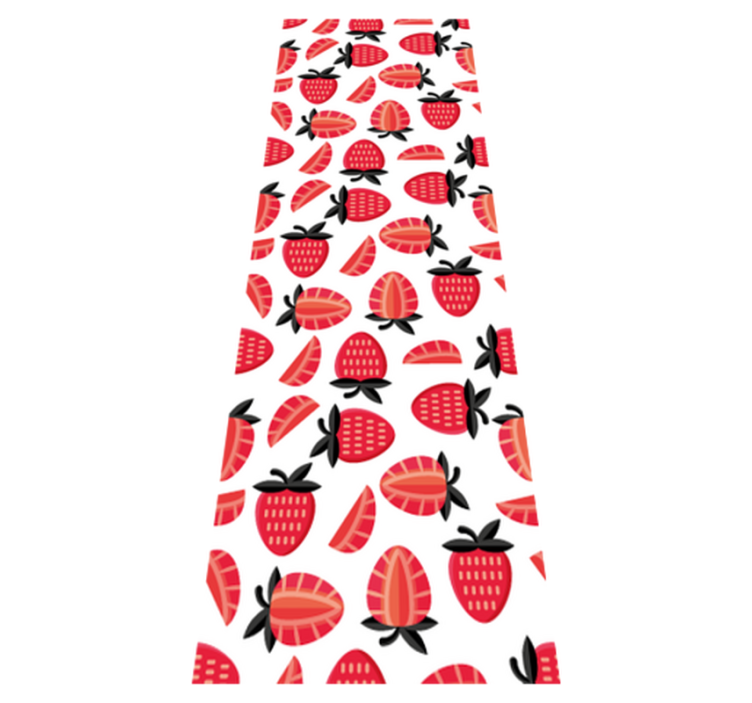 Kitchen vinyl rug with realistic red strawberries pattern - TenStickers