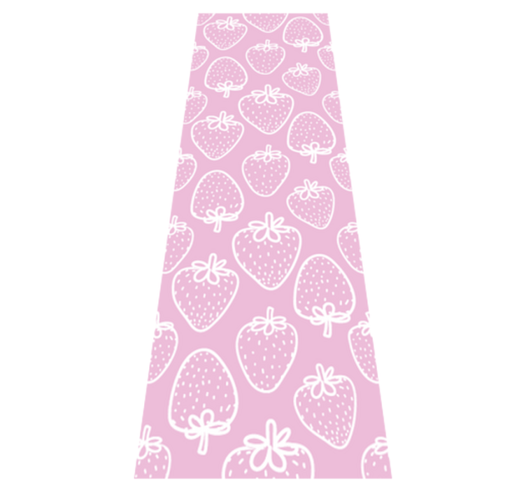 Kitchen vinyl rug seamless pink strawberry pattern - TenStickers