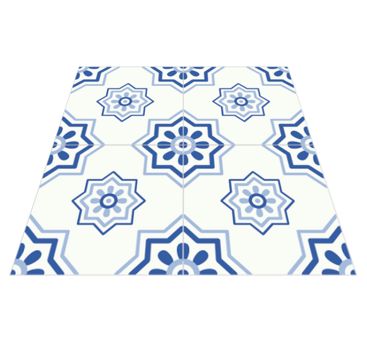 Bathroom vinyl rug blue tile adhesive - TenStickers