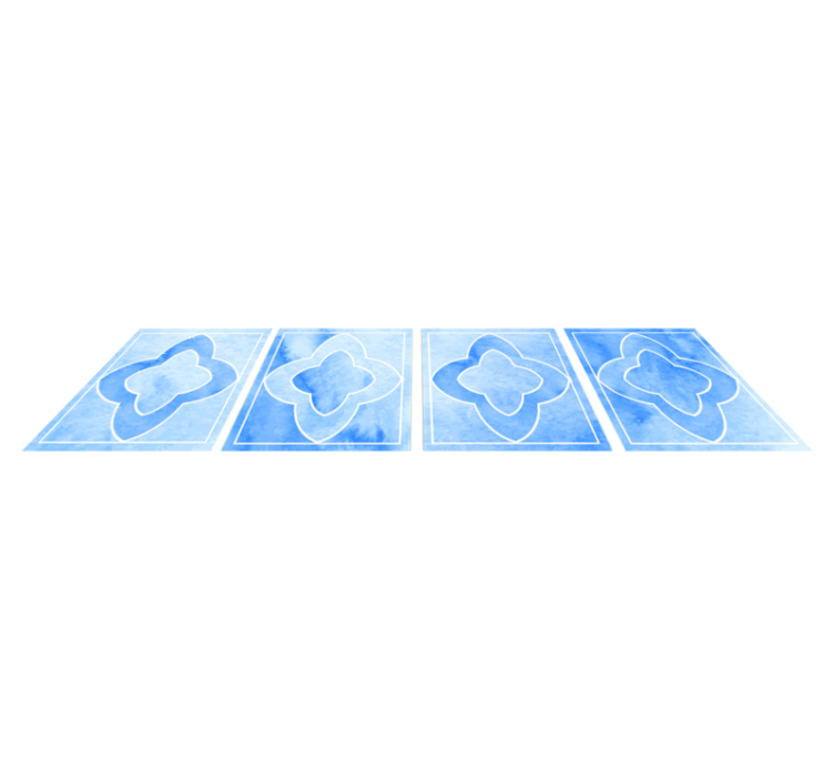 Mosaic shades of blue tile bathroom vinyl rug - TenStickers