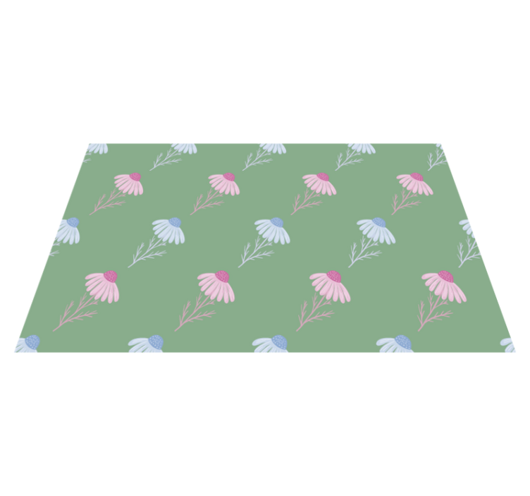 Flower vinyl rug with chamomile daisy pattern - TenStickers